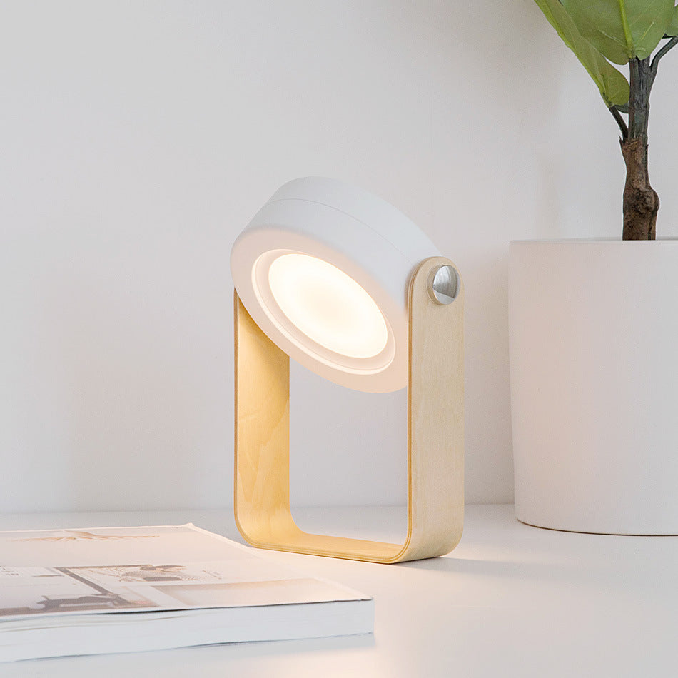 Rechargeable Touch Night Light - Premium Wood Design with Dual Lighting Modes