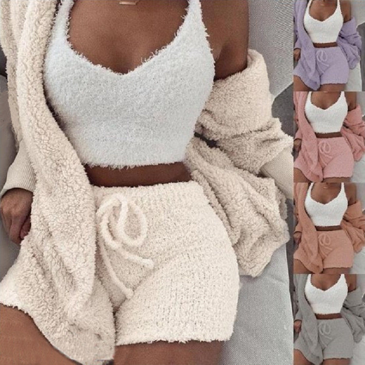 Velvet Loungewear Set - Stylish Two-Piece with Soft Comfort Design