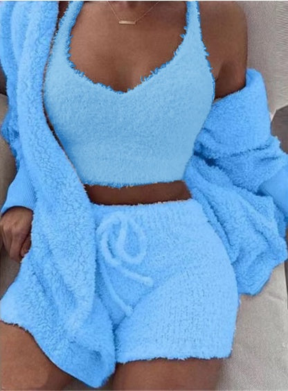 Velvet Loungewear Set - Stylish Two-Piece with Soft Comfort Design