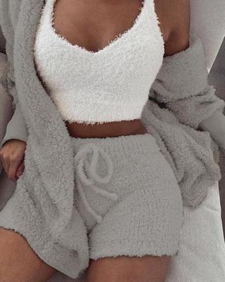 Velvet Loungewear Set - Stylish Two-Piece with Soft Comfort Design