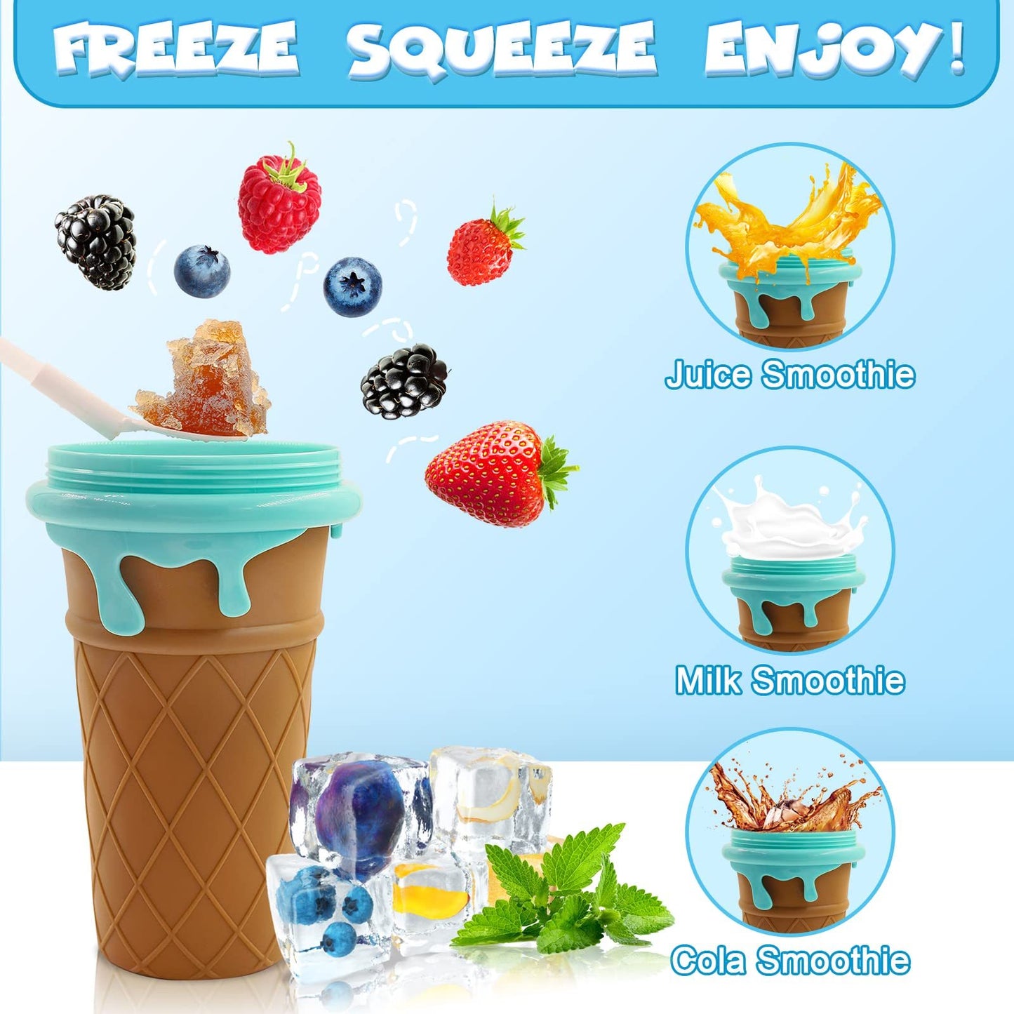 Magic Slush Cup - No Blender Smoothies for Kids & Adults