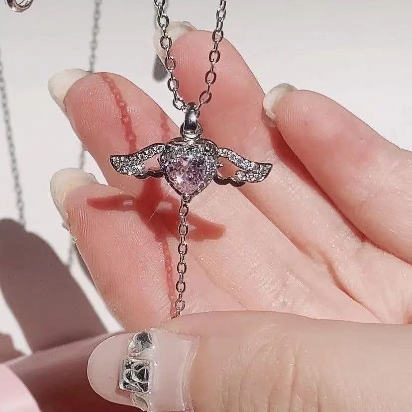 Cupid's Heart Necklace - Perfect Gift with Moveable Angel Wings