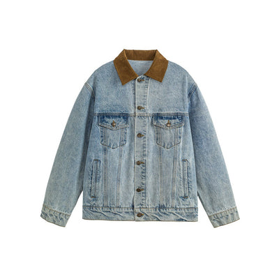 Cotton-Lined Denim Coat - Classic Blue Style with All-Day Comfort