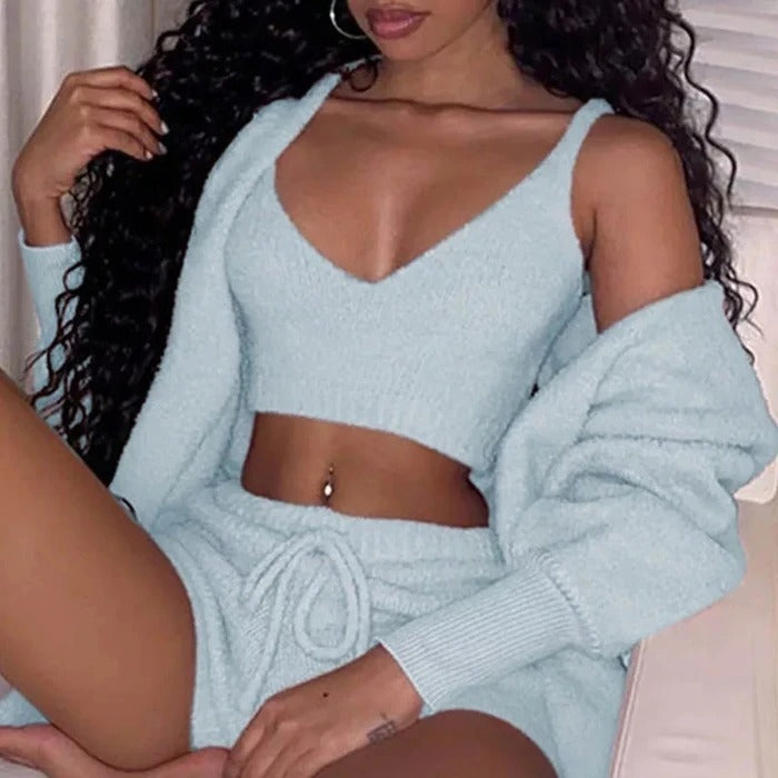 Velvet Loungewear Set - Stylish Two-Piece with Soft Comfort Design