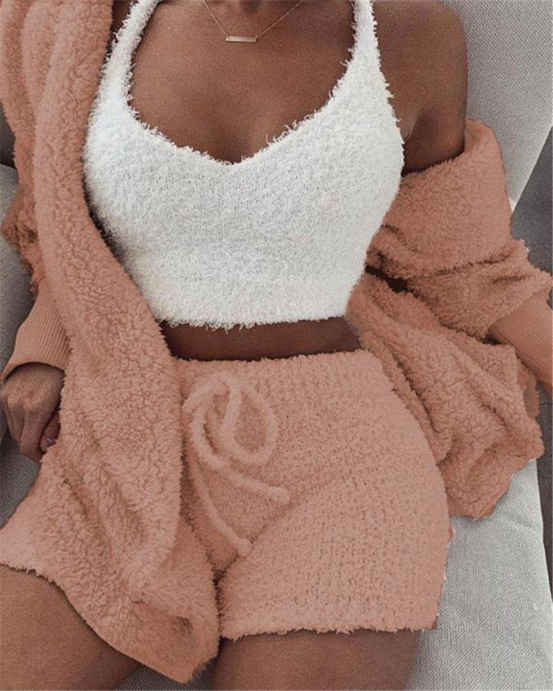Velvet Loungewear Set - Stylish Two-Piece with Soft Comfort Design