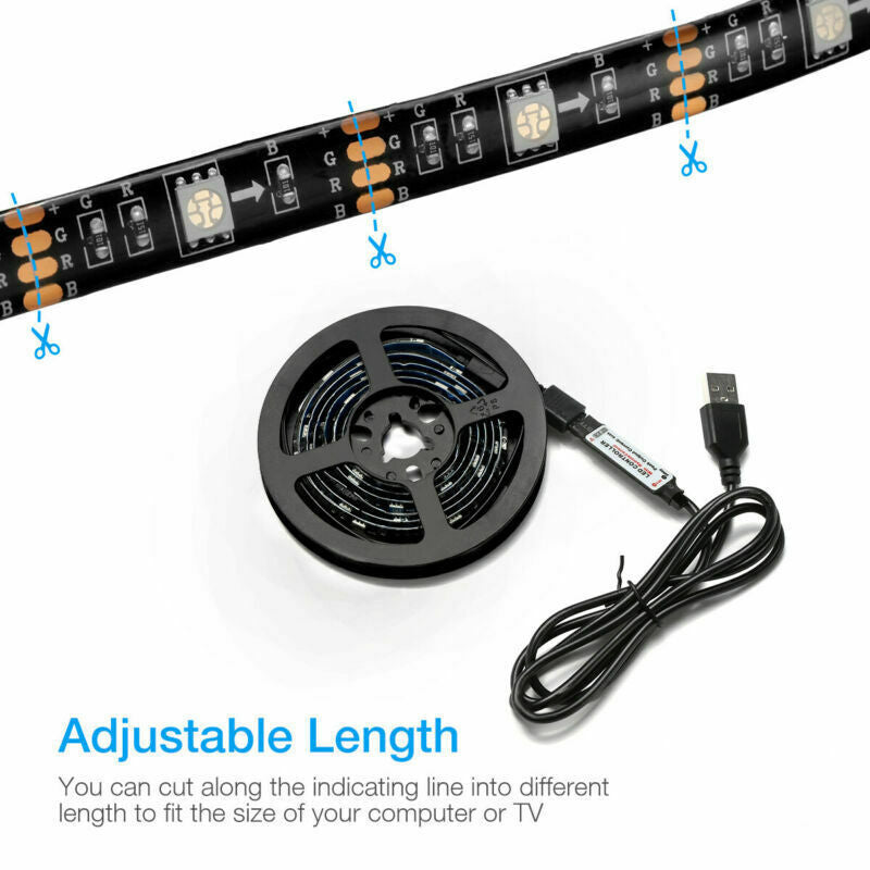 USB-Powered TV LED Light Strip – Safe 5V Operation with Strong 3M Adhesive