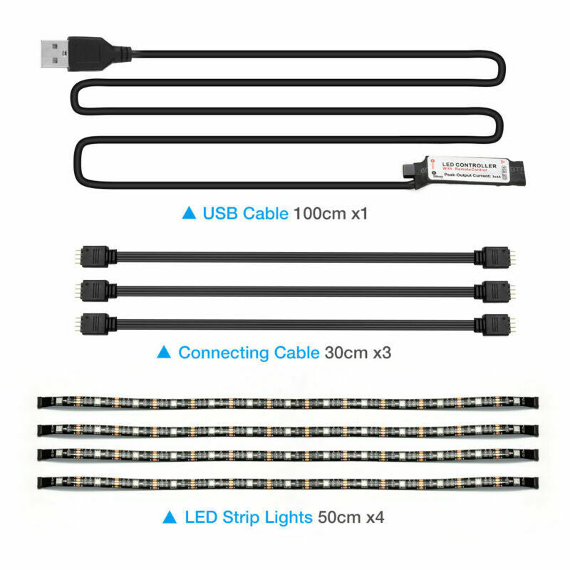 USB-Powered TV LED Light Strip – Safe 5V Operation with Strong 3M Adhesive