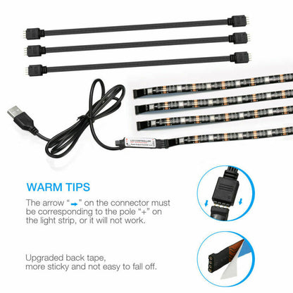 USB-Powered TV LED Light Strip – Safe 5V Operation with Strong 3M Adhesive