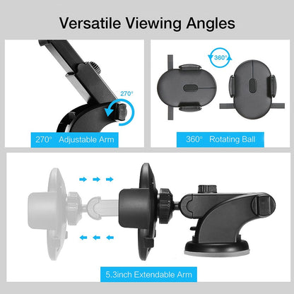 One-Touch Car Mount - Adjustable Phone Holder for 3.5-7 Inch Devices