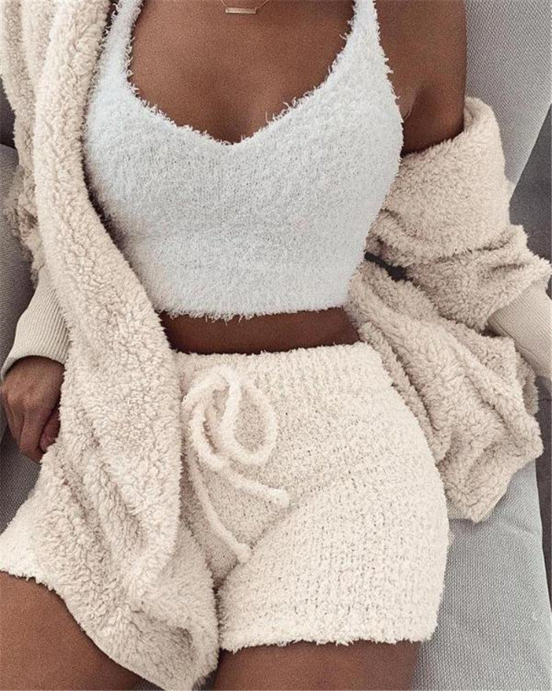 Velvet Loungewear Set - Stylish Two-Piece with Soft Comfort Design