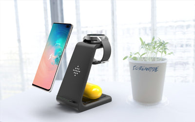 3-in-1 Wireless Charging Station - Phone, Watch & Earbuds Simultaneously
