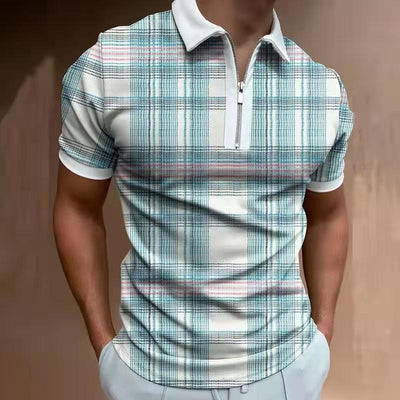 Classic Striped T-Shirt - Stand Collar Design for the Modern Man