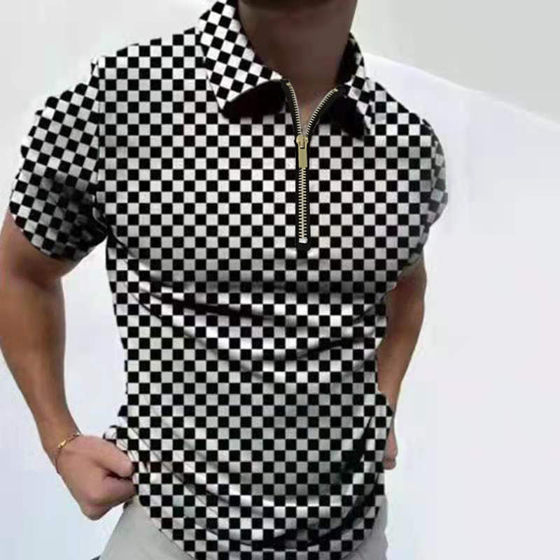 Classic Striped T-Shirt - Stand Collar Design for the Modern Man