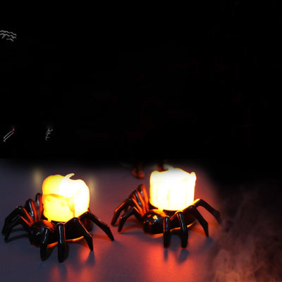 Battery-Powered Spider Lamp - Safe Halloween Ambiance Without Fire Risk