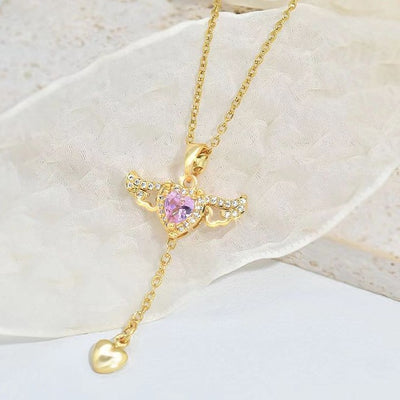 Cupid's Heart Necklace - Perfect Gift with Moveable Angel Wings