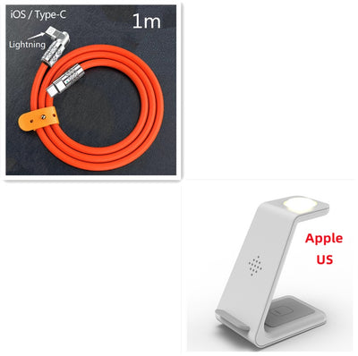 3-in-1 Wireless Charging Station - Phone, Watch & Earbuds Simultaneously