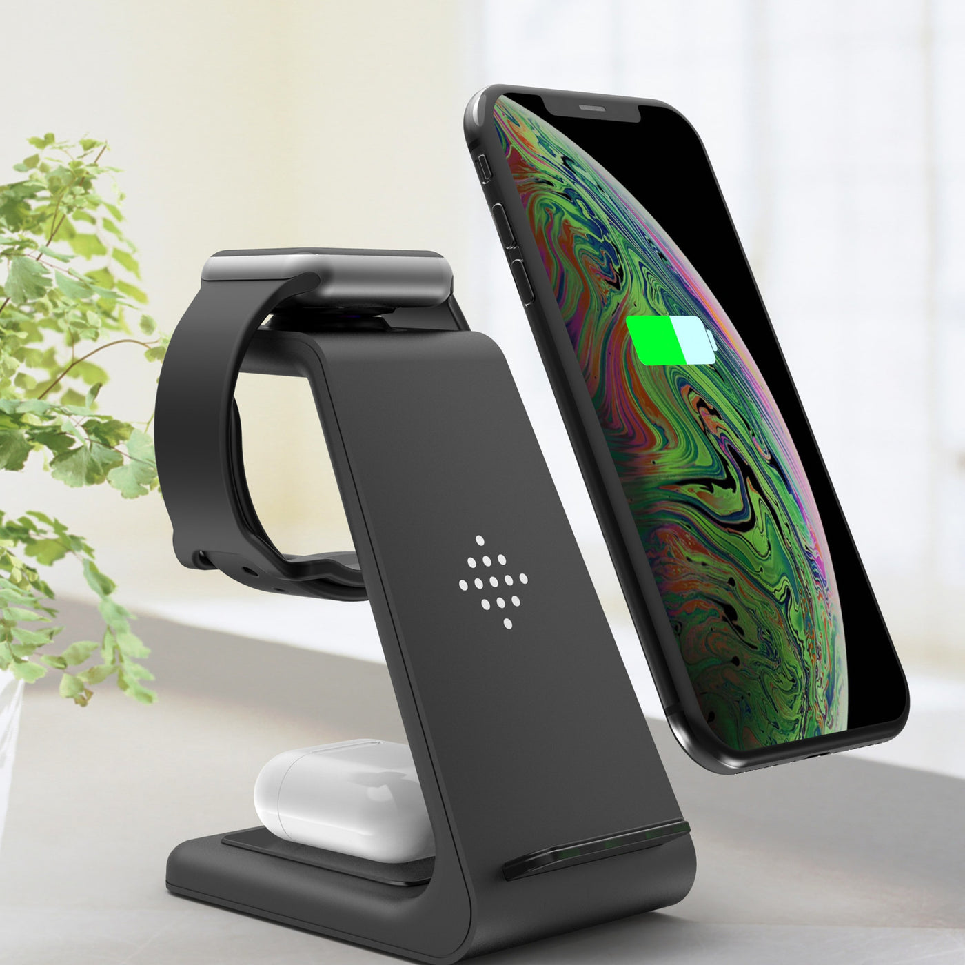3-in-1 Wireless Charging Station - Phone, Watch & Earbuds Simultaneously