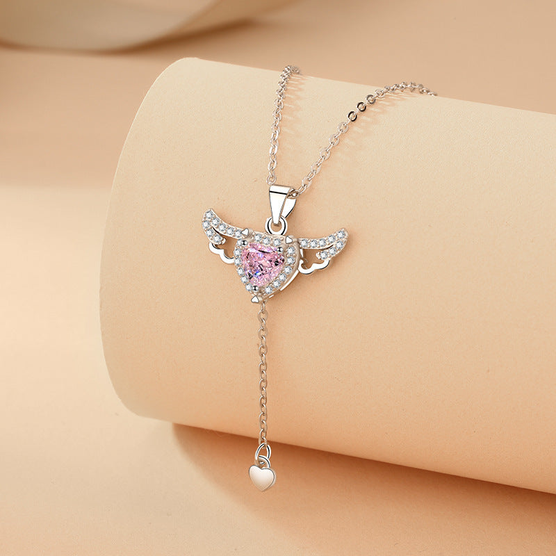 Cupid's Heart Necklace - Perfect Gift with Moveable Angel Wings