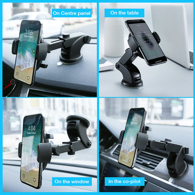 One-Touch Car Mount - Adjustable Phone Holder for 3.5-7 Inch Devices