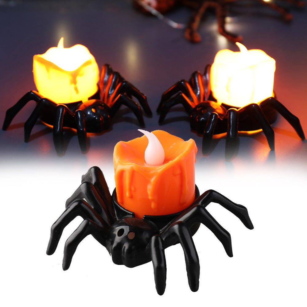 Battery-Powered Spider Lamp - Safe Halloween Ambiance Without Fire Risk