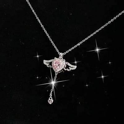 Cupid's Heart Necklace - Perfect Gift with Moveable Angel Wings