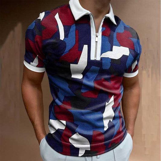 Classic Striped T-Shirt - Stand Collar Design for the Modern Man