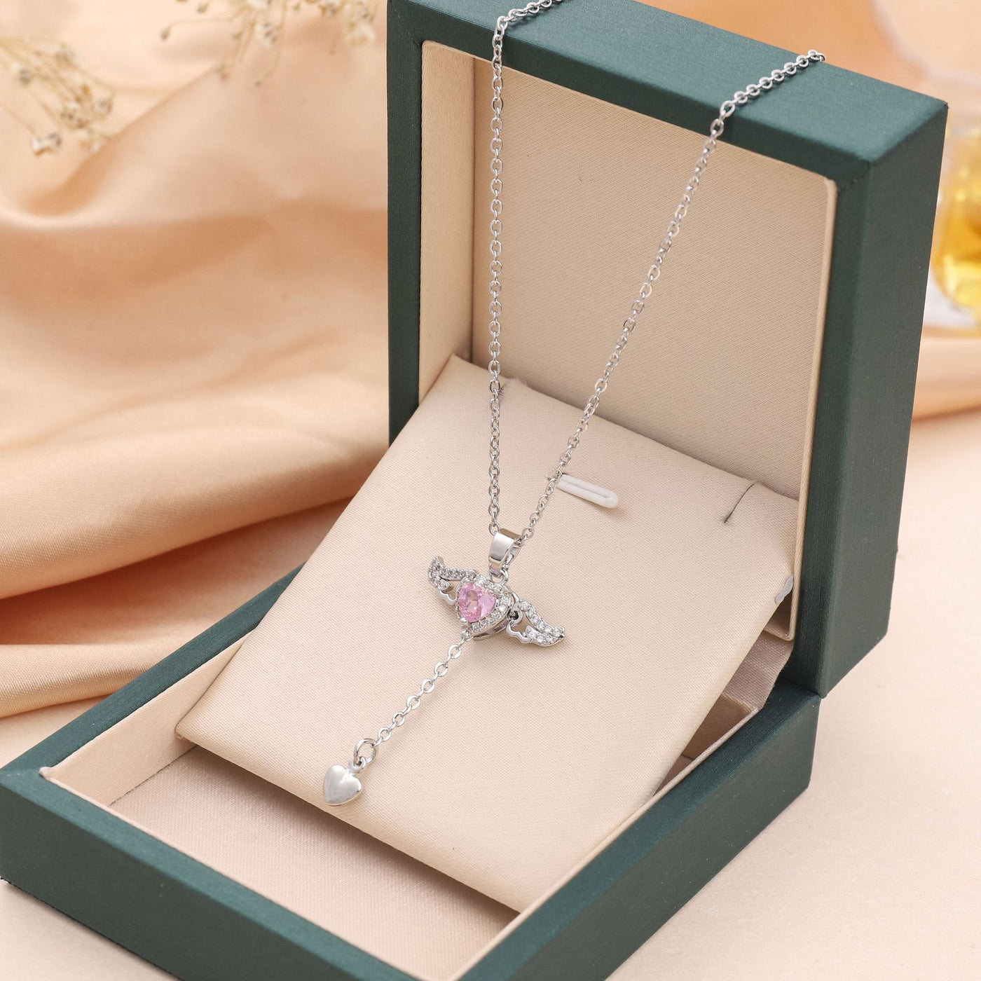 Cupid's Heart Necklace - Perfect Gift with Moveable Angel Wings