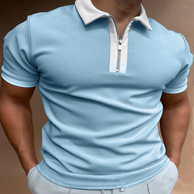 Classic Striped T-Shirt - Stand Collar Design for the Modern Man