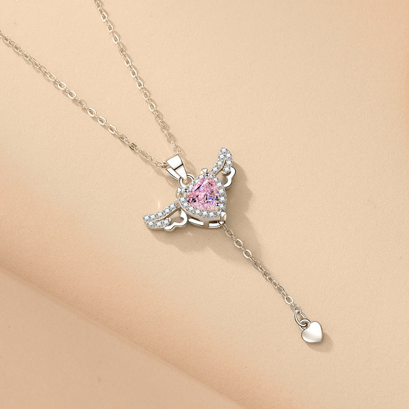 Cupid's Heart Necklace - Perfect Gift with Moveable Angel Wings