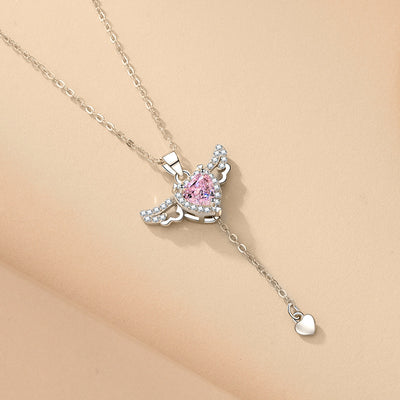 Cupid's Heart Necklace - Perfect Gift with Moveable Angel Wings