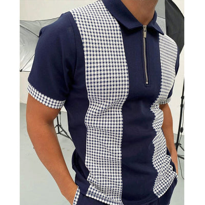 Classic Striped T-Shirt - Stand Collar Design for the Modern Man