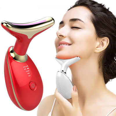 3-in-1 Neck Beauty Device – Ion Cleanse, Heat Massage & LED Skin Therapy